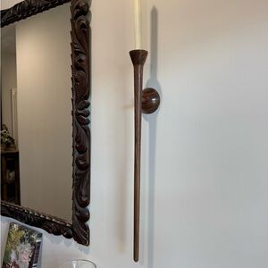 Elegant Walnut Wall Sconce Candle Holder